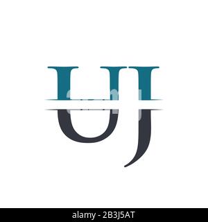 Initial Letter UJ Logo Design Vector Template. UJ Letter Logo Design Stock Vector