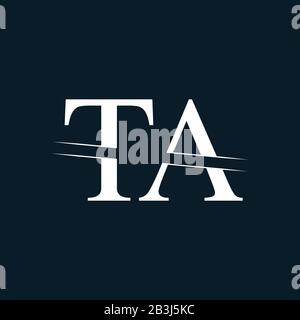 Initial Letter TA Logo Design Vector Template. Linked Typography TA Letter Logo Design Stock Vector