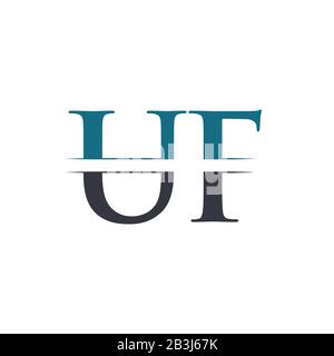 Initial Letter UF Logo Design Vector Template. UF Letter Logo Design Stock Vector