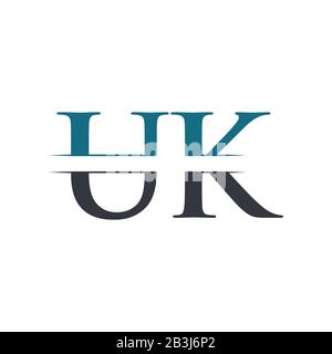 Initial Letter UK Logo Design Vector Template. UK Letter Logo Design Stock Vector