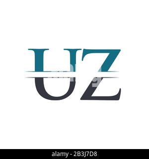 Initial Letter UZ Logo Design Vector Template. UZ Letter Logo Design Stock Vector