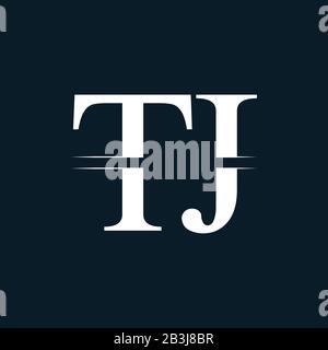 Initial Letter TJ Logo Design Vector Template. Linked Typography TJ Letter Logo Design Stock Vector