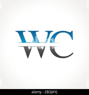 Initial WC Letter Linked Logo. Creative Letter WC Logo Design Vector Template Stock Vector
