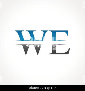 Initial WE Letter Linked Logo. Creative Letter WE Logo Design Vector Template Stock Vector