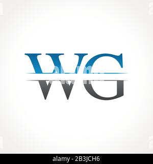 Creative letter WG Logo Design Vector Template. Initial Luxury Letter ...