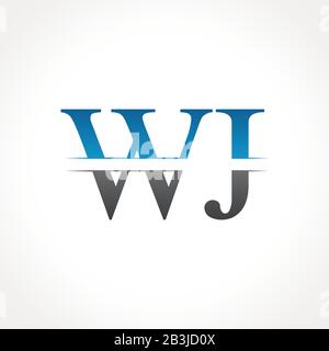 Initial WJ Letter Linked Logo. Creative Letter WJ Logo Design Vector Template Stock Vector
