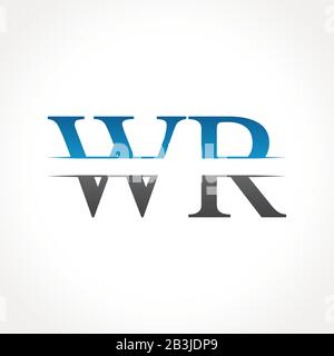 Initial WR Letter Linked Logo. Creative Letter WR Logo Design Vector Template Stock Vector