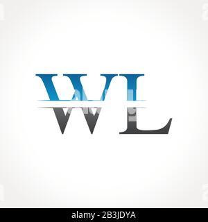 Initial WL Letter Linked Logo. Creative Letter WL Logo Design Vector Template Stock Vector