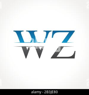 Initial WZ Letter Linked Logo. Creative Letter WZ Logo Design Vector Template Stock Vector