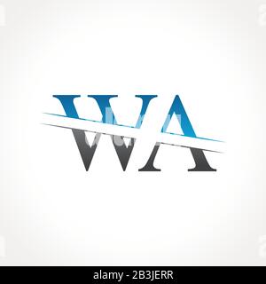 Initial WA Letter Linked Logo. Creative Letter WA Logo Design Vector Template Stock Vector