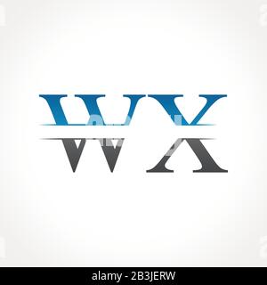 Initial WX Letter Linked Logo. Creative Letter WX Logo Design Vector Template Stock Vector