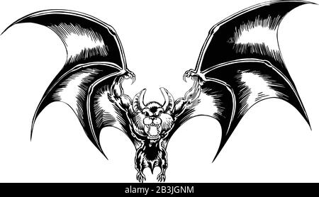 Bat Outta Hell Cartoon Vector Illustration Stock Vector