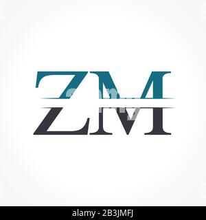 Initial ZM Logo Design Vector Template. Creative Letter ZM Business Logo Vector Illustration Stock Vector