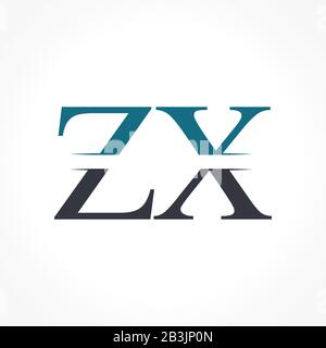 Initial ZX Logo Design Vector Template. Creative Letter ZX 