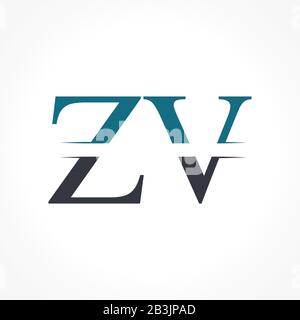 Initial ZV Logo Design Vector Template. Creative Letter ZV Business Logo Vector Illustration Stock Vector