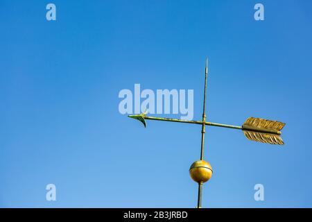 Ancient weather vane on the roof of the church in Strasbourg France Stock Photo