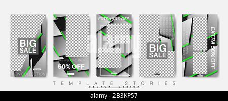 Social media stories templates. Layout pack. Vector illustration Stock Vector