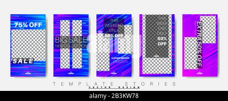 Social media stories templates. Layout pack. Vector illustration Stock Vector