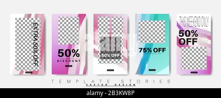 Social media stories templates. Layout pack. Vector illustration Stock Vector