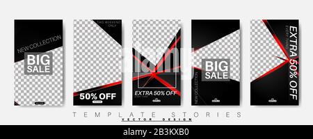 Social media stories templates. Layout pack. Vector illustration Stock Vector