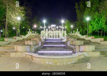 Chisinau, Moldova - View of the Scara Cascadelor landmark in Valea Morilor Park one of the most popular parks in Chisinau, Republic of Moldova. Stock Photo