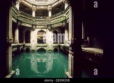 Adalaj Step Well, Ahmedabad, Gujarat, India, Asia Stock Photo