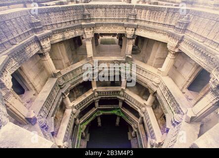 Adalaj Step Well, Ahmedabad, Gujarat, India, Asia Stock Photo