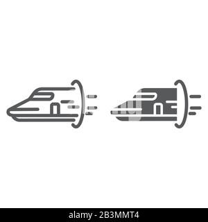 Hyperloop line and glyph icon, technology and transport, future train sign, vector graphics, a linear pattern on a white background, eps 10. Stock Vector