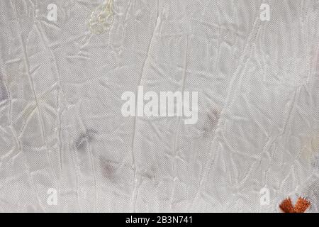 High resolution white rippled fabric texture background Stock Photo