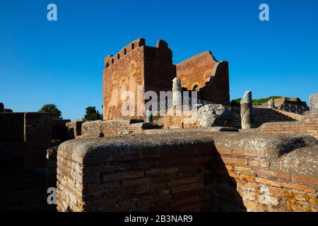 Capitolium, Ostia Antica, Rome, Lazio, Italy, Europe Stock Photo