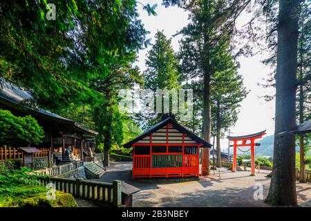 Tsumago Shrine, Nakasendo old post town of Tsumago, Nagano prefecture, Honshu, Japan, Asia Stock Photo