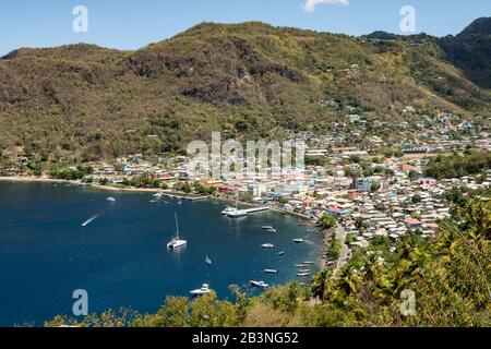 Town of Soufriere, Caribbean island of St. Lucia, Windward Islands, West Indies, Caribbean, Central America Stock Photo