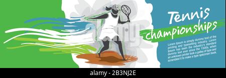 Vector tennis character design with country flag concept. Stock Vector