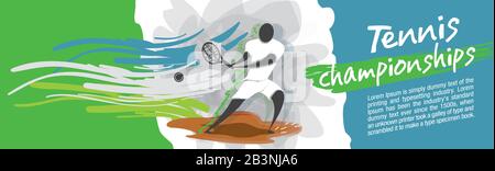 Vector tennis character design with country flag concept. Stock Vector