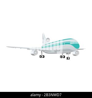Large passenger jet airliner realistic white background isolated vector illustration Stock Vector