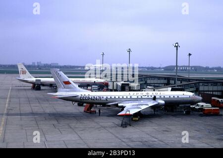 A Tupolev Tu-104b of Aeroflot at London Heathrow in 1971 Stock Photo