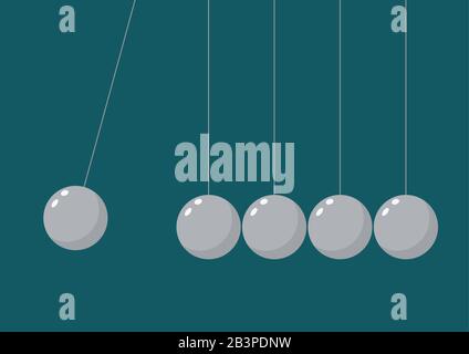 Balancing Balls Newtons Cradle. Vector illustration Stock Vector