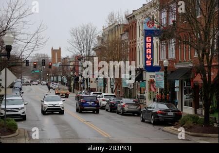 The Main Street in historic downtown district of Franklin.Tennessee.USA Stock Photo