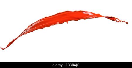Beautiful red paint splashes isolated on white background Stock Photo