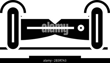 Segway black icon, concept illustration, vector flat symbol, glyph sign. Stock Vector