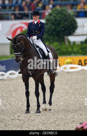 Emma Hindle (GBR) riding Lancet - World Equestrian Games, Aachen, - August 25, 2006, Grand Prix Special Stock Photo