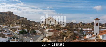 Guadix, Spain - January 10, 2020: Cave buildings, province Granada, Andalusia Stock Photo