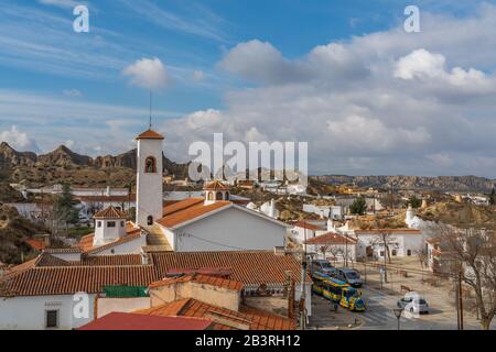 Guadix, Spain - January 10, 2020: Cave buildings, province Granada, Andalusia Stock Photo