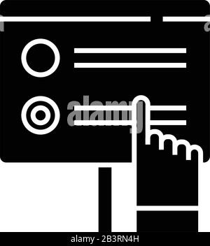 Taking a test black icon, concept illustration, vector flat symbol, glyph sign. Stock Vector