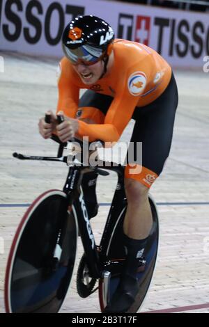 Sam Ligtlee of Nederlandt Men's 1Km Time Trial Podiuml during the