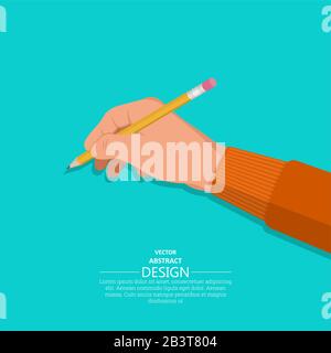 hand holds a pencil. Vector illustration Stock Vector Image & Art - Alamy