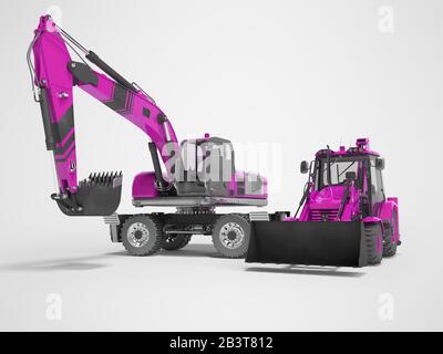 purple excavator toy