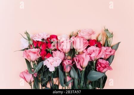 beauty pink eustoma flower isolated on white background Stock Photo