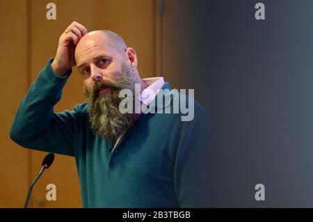 Berlin, Germany. 05th Mar, 2020. The publisher of the Berlin publishing house, Holger Friedrich, speaks at the Media Days Central Germany. The event will precede the main congress in Leipzig in May. Credit: Frank May/dpa - Zentralbild/dpa/Alamy Live News Stock Photo