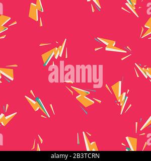 Cartoon seamless background with bolt pattern colored with flashing colors. Stock Vector